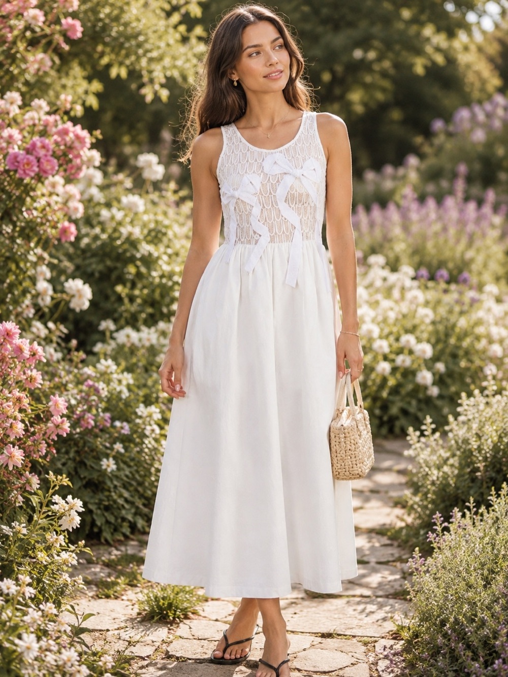 En Saison Denver Mixed Media Midi Dress